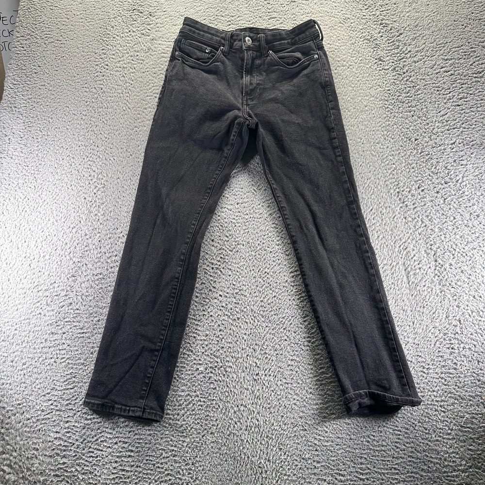 H&M Jeans Mens 29x29‎ Black Cotton Denim Straight Leg Outdoor Workwear Stretch